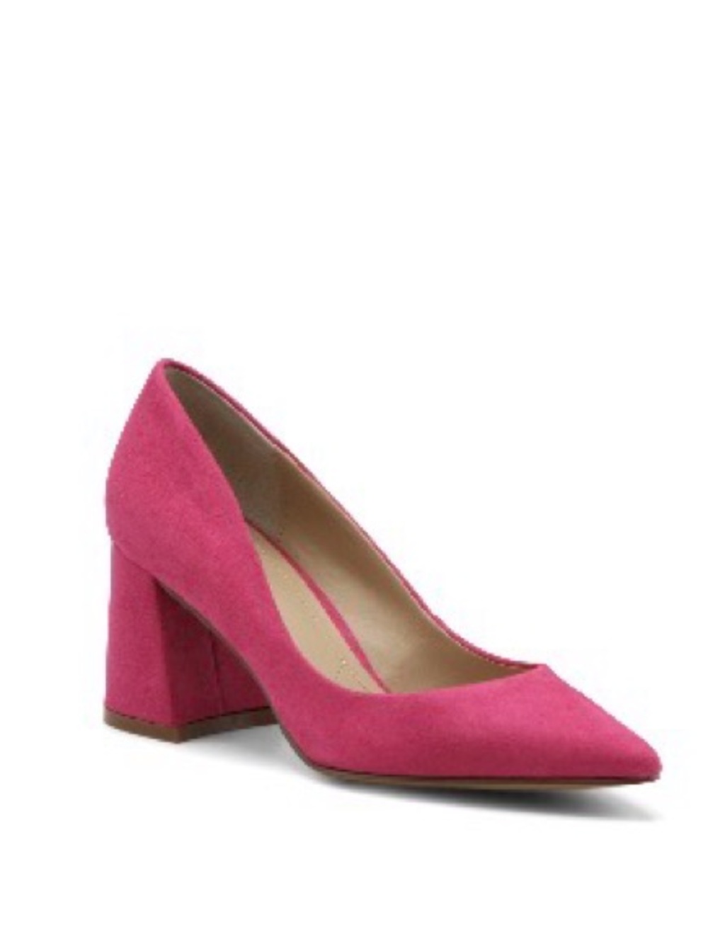 Charles By Charles David Pink Suede Block Heel Pump